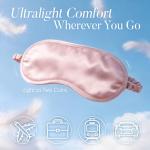 LULUSILK Mulberry Silk Sleep Eye Mask & Blindfold with Elastic Strap/Headband, Soft Eye Cover Eyeshade for Night Sleeping, Travel, Nap(Pink)