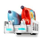 Besuerte Liquid Laundry Detergent Holder Wall Mounted, Detergent Dispenser for Laundry Room - Farmhouse Laundry Station Storage Laundry Detergent Stand Hold Two Laundry Bottles, Rustic White