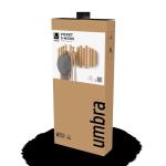 Umbra Picket 5 Hooks, Wall-Mounted Rail, Doubles as Art, Beveled Pine Wood Dowels, Natural Finish