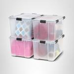 IRIS USA 74 Quart WeatherPro Plastic Storage Bin Tote Organizing Container with Durable Lid and Seal and Secure Latching Buckles, 4 Pack