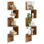 Set of 2 Wall-Mounted Corner Shelves