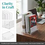 Jucoan 3‑Section Acrylic File Holder 9×6.5″