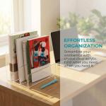 Jucoan 3‑Section Acrylic File Holder 9×6.5″