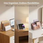 Jucoan 3‑Section Acrylic File Holder 9×6.5″