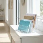 Jucoan 3‑Section Acrylic File Holder 9×6.5″