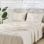 GOKOTTA Split King Sheets Set 5 Pieces, 100% Tanboocel® Rayon Derived from Bamboo Sheets Split King Size, Soft Breathable Sheets, 16" Deep Pocket Sheets with Elastic Corner Straps, Moisture Wicking