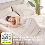 GOKOTTA Split King Sheets Set 5 Pieces, 100% Tanboocel® Rayon Derived from Bamboo Sheets Split King Size, Soft Breathable Sheets, 16" Deep Pocket Sheets with Elastic Corner Straps, Moisture Wicking