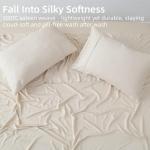 GOKOTTA Split King Sheets Set 5 Pieces, 100% Tanboocel® Rayon Derived from Bamboo Sheets Split King Size, Soft Breathable Sheets, 16" Deep Pocket Sheets with Elastic Corner Straps, Moisture Wicking