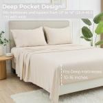 GOKOTTA Split King Sheets Set 5 Pieces, 100% Tanboocel® Rayon Derived from Bamboo Sheets Split King Size, Soft Breathable Sheets, 16" Deep Pocket Sheets with Elastic Corner Straps, Moisture Wicking