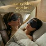 MATASSE Silk Eye Mask for Sleeping with Adjustable Elastic Band - 3D Contoured, Eye Cover Sleep Mask w/Genuine Mulberry Silk Including The Strap for Women, Men (Black)