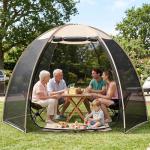 Screen House Mesh Tent, 10 x10 FT Pop Up Outdoor Gazebo with Sun Shade Mosquito Net for Backyard Garden, Beige