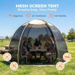 Screen House Mesh Tent, 10 x10 FT Pop Up Outdoor Gazebo with Sun Shade Mosquito Net for Backyard Garden, Beige