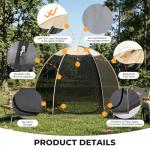 Screen House Mesh Tent, 10 x10 FT Pop Up Outdoor Gazebo with Sun Shade Mosquito Net for Backyard Garden, Beige