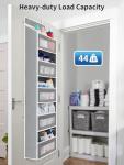 JARLINK Over The Door Organizer Storage, 5 Shelf Hanging Door Organizer with 5 Large Capacity Pockets, Anti Tilt 44 lb Load Behind Door Organizer for Bedroom, Bathroom, Pantry, Nursery, (Grey)