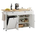 60" Rolling Kitchen Island with Power Outlet