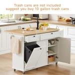 60" Rolling Kitchen Island with Power Outlet