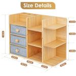 Elegant Bamboo Makeup Organizer with Drawers & Shelves