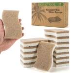DEBETOOL Natural Kitchen Sponge - Eco-Friendly, Biodegradable Cellulose and Coconut Scrubber for Dishes - Pack of 14 Household Cleaning Sponges, White