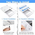 Self-Adhesive Under‑Desk Drawer Organizer 2‑Pack White