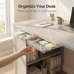 Self-Adhesive Under‑Desk Drawer Organizer 2‑Pack White