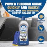 Bar Keepers Friend Cooktop Cleaner (2 x13 oz) + Scraper - Multipurpose Liquid Stovetop Cleanser, Safe for Use on Glass & Ceramic Cooking Surfaces, Copper, Brass, Chrome, Stainless Steel & Porcelain