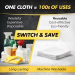 Microfiber Magic Streak Free Cleaning Cloth 3 Pack Clean Any Surface with Just Water Eco Friendly Environmentally Safe Perfect for Window, Mirror, Kitchen, Counters, Appliances, Car, Cycle, TV Screen