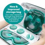 Medi Grade Cooling Ice Face Mask and Cooling Eye Mask for Puffy Eyes & Migraine Relief - Self Care Face Ice Pack with ChillGel Face Ice Mask Technology - Cooling Face Mask, Eye Pads and Bag