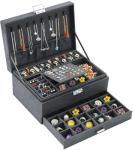 Grey Velvet Jewelry Organizer Box with Lock