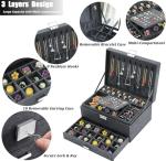 Grey Velvet Jewelry Organizer Box with Lock