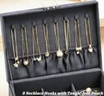 Grey Velvet Jewelry Organizer Box with Lock