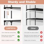 LANTEFUL 3 Tier Shoe Rack for Closet, Shoe Organizer with 5 Hooks, Long Shoe Shelf Storage for Shoe and Boot Stackable Free Standing Shoe Rack for Entryway, Garage, Small Spaces, Dorm, Black
