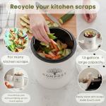 Perfnique Cream Countertop Kitchen Compost Bin, 1.3 Gallon