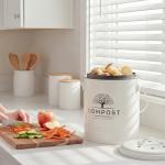 Perfnique Cream Countertop Kitchen Compost Bin, 1.3 Gallon