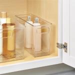 Stackable Plastic Kitchen Organizer Bin with Handles