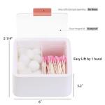 Cotton Swab Holder Jar with Hinged Lid