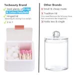 Cotton Swab Holder Jar with Hinged Lid