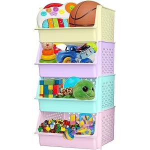 TidyFriend Stackable Open Front Bins - 4 Pack