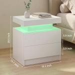 LED Nightstand Set of 2 with Drawers