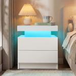 LED Nightstand Set of 2 with Drawers