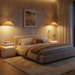 LED Nightstand Set of 2 with Drawers