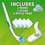 Scrubbing Bubbles Toilet Bowl Brush and Holder with Cleaner Refill Pads, Fresh Brush Toilet Wand Starter Kit, Cleans Limescale & Fights Odors, Citrus Scent, 1 Wand + 4 Refills + 1 Stand