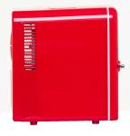 Frigidaire Red Mini Personal Fridge Cooler, 1 Gal Capacity fits Six Cans, Includes Plugs for Home Outlet & DC Charger - 9.9" D x 7.1" W x 10.6" H