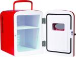 Frigidaire Red Mini Personal Fridge Cooler, 1 Gal Capacity fits Six Cans, Includes Plugs for Home Outlet & DC Charger - 9.9" D x 7.1" W x 10.6" H