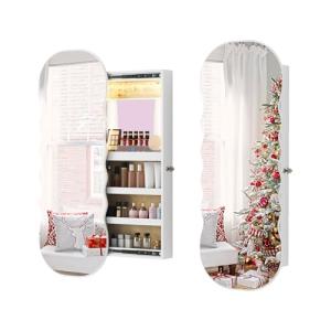LED Wall-Mounted Jewelry Cabinet and Mirror
