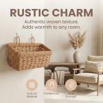 11 inches Wall Hanging Baskets Woven Basket Boho Style Fruit Basket Storage Baskets for Organizing Home Kitchen Garden Plants Hanging Decoration