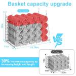 3-Pack Large Hanging Laundry Basket: Wire shelves for Laundry Room Organization with 360°Rotating Hooks Foldable Space Saving Over Washer and Dryer Shelves -Metal Laundry Basket Holder, White Patent