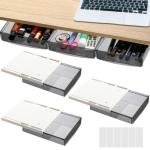 SOUJOY 3‑Pack Self‑Adhesive Under‑Desk Drawers