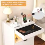 Modern Nightstand with Gun Drawer and Charging Station