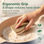 ecoTru 6 Pack Natural Kitchen Sponges, Compostable White Cellulose & Organic Coconut Scrubber Sponge for Washing Dishes, Kind Eco Friendly Non-Scratch & Biodegradable Dish Sponges