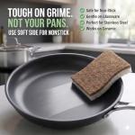 ecoTru 6 Pack Natural Kitchen Sponges, Compostable White Cellulose & Organic Coconut Scrubber Sponge for Washing Dishes, Kind Eco Friendly Non-Scratch & Biodegradable Dish Sponges